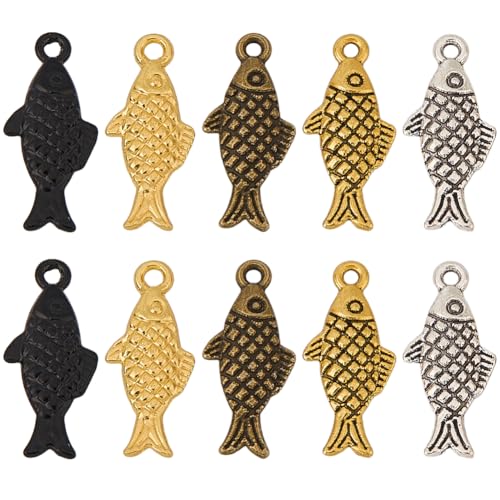 SUNNYCLUE 1 Box 5 Farben 60 Stück Metall Fisch Anhänger Ozean Tier Anhänger Großpackung Klein Gold Silber Schwarz Antik Sommer Angeln Meer Anhänger Für Schmuckherstellung DIY Ohrringe Armbänder Halske SUNNYCLUE 1 Box 5 Farben 60 Stück Metall Fisch Anhänger Ozean Tier Anhänger Großpackung Klein Gold Silber Schwarz Antik Sommer Angeln Meer Anhänger Für Schmuckherstellung DIY Ohrringe Armbänder Halske von SUNNYCLUE