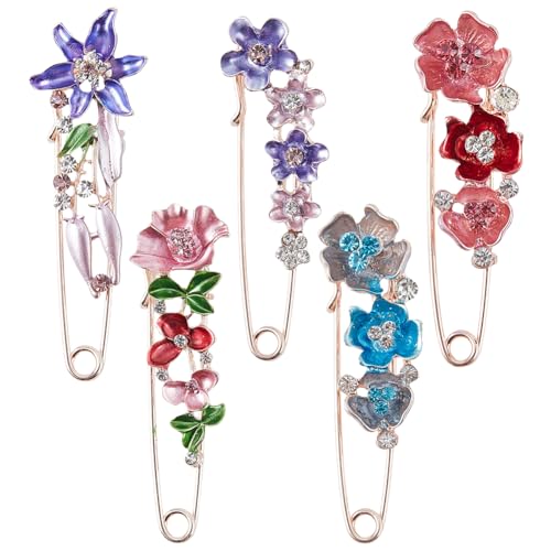 SUNNYCLUE 1 Box 5 Stück 5 Stile Blumen Sicherheitsnadel Kiltnadeln Roségold Metalllegierung Emaille Strass Blumendekorationen Clipverschluss Große Brosche Für Pullover Mützen Schals Kleidung Schmuckzu SUNNYCLUE 1 Box 5 Stück 5 Stile Blumen Sicherheitsnadel Kiltnadeln Roségold Metalllegierung Emaille Strass Blumendekorationen Clipverschluss Große Brosche Für Pullover Mützen Schals Kleidung Schmuckzu von SUNNYCLUE