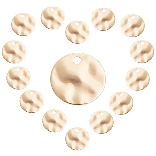 SUNNYCLUE 1 Box 50 Stück Stanzrohlinge Rund 18K Vergoldet Disc Tag Messing Anhänger Bulk Flat Coin Charms Welliger Stil Für Die Schmuckherstellung Charms Armbänder Halsketten Bastelbedarf SUNNYCLUE 1 Box 50 Stück Stanzrohlinge Rund 18K Vergoldet Disc Tag Messing Anhänger Bulk Flat Coin Charms Welliger Stil Für Die Schmuckherstellung Charms Armbänder Halsketten Bastelbedarf von SUNNYCLUE