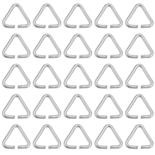 SUNNYCLUE 1 Box 500 Stück Dreieckiger Offener Ring Aus Edelstahl Offener Biegering Verbindungsring Bulk Sprungringe Quetschbügel Dreieckige Biegeringe Für Schmuckherstellung Zubehör DIY Ohrringe Armbä von SUNNYCLUE