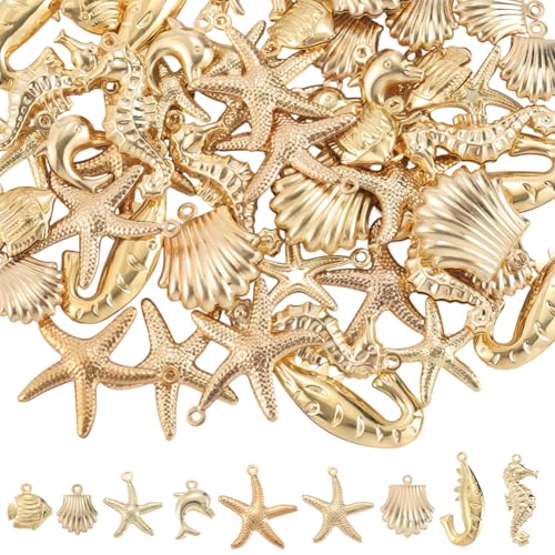 SUNNYCLUE 1 Box 54 Stück 9 Stile Echte 18 Karat Vergoldete Meerestier Anhänger Meeresmuschel Anhänger Delfin Seestern Muschel Fisch Sommerleben Anhänger Für Die Schmuckherstellung Ohrringe Armbänder D SUNNYCLUE 1 Box 54 Stück 9 Stile Echte 18 Karat Vergoldete Meerestier Anhänger Meeresmuschel Anhänger Delfin Seestern Muschel Fisch Sommerleben Anhänger Für Die Schmuckherstellung Ohrringe Armbänder D von SUNNYCLUE