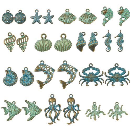 SUNNYCLUE 1 Box 56 Stück 14 Stile Metall Charms Mit Ozean Motiv Sommer Charm Anhänger Lose Meer Strand Seestern Fisch Muschel Seepferdchen Delfin Krake Krabbe Fundstücke Für Die Schmuckherstellung Ohr SUNNYCLUE 1 Box 56 Stück 14 Stile Metall Charms Mit Ozean Motiv Sommer Charm Anhänger Lose Meer Strand Seestern Fisch Muschel Seepferdchen Delfin Krake Krabbe Fundstücke Für Die Schmuckherstellung Ohr von SUNNYCLUE