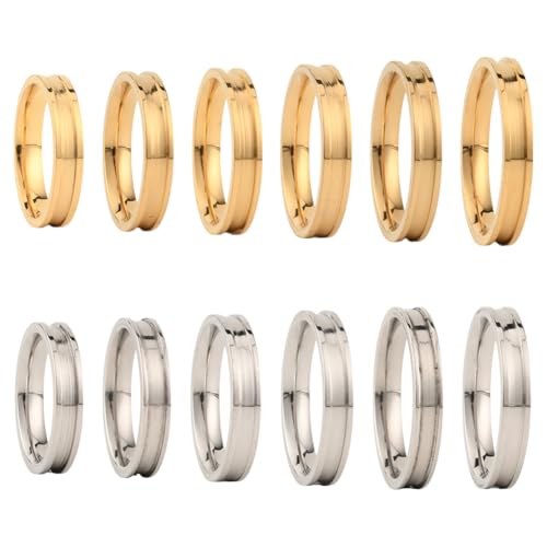 SUNNYCLUE 1 Box 6 Größen 12 Stück Edelstahl Ringrohlinge Inlay Ringrohlinge Fassung Gold/Silber Metall Leer Rund Gerillt Gemischte Größe 7 12 Finger Befunde Für Schmuckherstellung Basteln Halsketten D SUNNYCLUE 1 Box 6 Größen 12 Stück Edelstahl Ringrohlinge Inlay Ringrohlinge Fassung Gold/Silber Metall Leer Rund Gerillt Gemischte Größe 7 12 Finger Befunde Für Schmuckherstellung Basteln Halsketten D von SUNNYCLUE