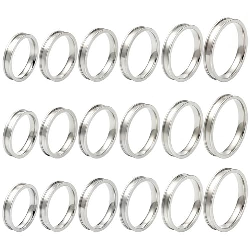 SUNNYCLUE 1 Box 6 Größen 18 Stück Edelstahl Inlay Ringe Silberne Ringrohlinge Metall 4mm Breit Leer Runder Kern Gerillt Größe 7 12 Fingerbefunde Für Schmuckherstellung Basteln Halsketten Heimwerkerbed SUNNYCLUE 1 Box 6 Größen 18 Stück Edelstahl Inlay Ringe Silberne Ringrohlinge Metall 4mm Breit Leer Runder Kern Gerillt Größe 7 12 Fingerbefunde Für Schmuckherstellung Basteln Halsketten Heimwerkerbed von SUNNYCLUE
