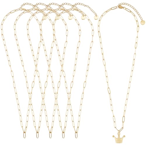 SUNNYCLUE 1 Box 6 Stück 16cm 40mm Goldfarbene Büroklammer Halskette Großpackung Mit Büroklammer Halsketten Verstellbarer Edelstahl Verlängerte Charm Gliederkabelketten Für Schmuckherstellung Heimwerke von SUNNYCLUE
