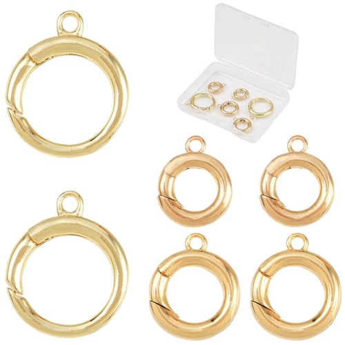 SUNNYCLUE 1 Box 6 Stück 3 Größen Echtes 18 Karat Vergoldetes Messing Federverschluss Goldene O Ring Clips Metallverschlüsse Schnalle Karabiner Schnappverschluss Für Schmuckherstellung DIY Halsketten A SUNNYCLUE 1 Box 6 Stück 3 Größen Echtes 18 Karat Vergoldetes Messing Federverschluss Goldene O Ring Clips Metallverschlüsse Schnalle Karabiner Schnappverschluss Für Schmuckherstellung DIY Halsketten A von SUNNYCLUE
