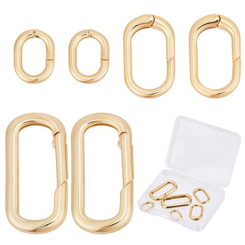 SUNNYCLUE 1 Box 6 Stück 3 Größen Messing Ovale Verschlüsseanhänger Spring Gate Ring 18 Karat Gold Verschlüsseanhänger Karabinerverschluss Verschluss Für Schmuckherstellung Verschlüsseanhänger Tasche G SUNNYCLUE 1 Box 6 Stück 3 Größen Messing Ovale Verschlüsseanhänger Spring Gate Ring 18 Karat Gold Verschlüsseanhänger Karabinerverschluss Verschluss Für Schmuckherstellung Verschlüsseanhänger Tasche G von SUNNYCLUE
