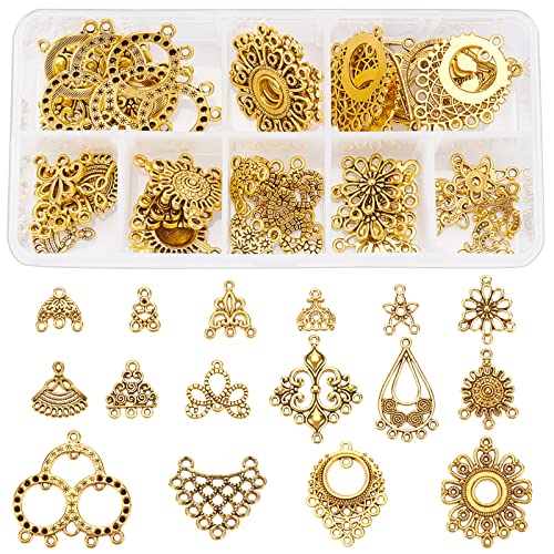 SUNNYCLUE 1 Box 64 Stück 16 Stile Ohrringverbinder Charms Filigrane Komponenten Links Kronleuchter Charms Zubehör Schleifen Schmuckherstellungsset Für Die Herstellung von Vintage-Creolen, Golden SUNNYCLUE 1 Box 64 Stück 16 Stile Ohrringverbinder Charms Filigrane Komponenten Links Kronleuchter Charms Zubehör Schleifen Schmuckherstellungsset Für Die Herstellung von Vintage-Creolen, Golden von SUNNYCLUE