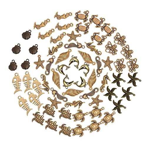 SUNNYCLUE 1 Box 65Pcs Ocean Charms Summer Ocean: Thematische Bronzelegierung Anhänger Bronze Marine Kollektion Meerestiere Seesterne Seepferdchen Anhänger Für Schmuckzubehör Zubehör Für DIY Halskette SUNNYCLUE 1 Box 65Pcs Ocean Charms Summer Ocean: Thematische Bronzelegierung Anhänger Bronze Marine Kollektion Meerestiere Seesterne Seepferdchen Anhänger Für Schmuckzubehör Zubehör Für DIY Halskette von SUNNYCLUE