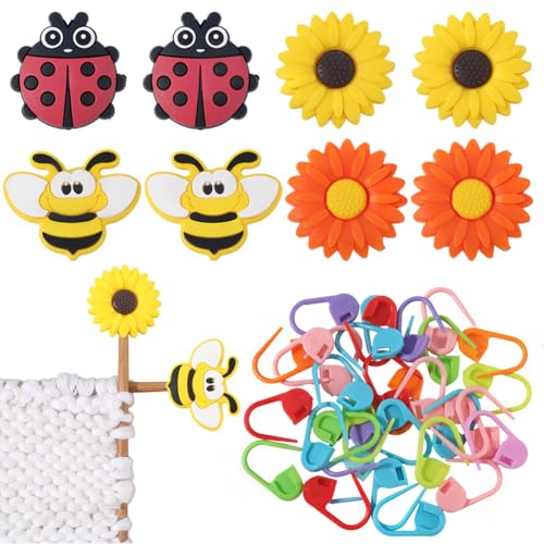 SUNNYCLUE 1 Box 68 Stück Silikon Stricknadelstopper Kunststoff Häkelmaschenmarkierer Bunte Nadelspitzenschutz Sets In Gänseblümchen Floridn Bienen Und Marienkäferform Für Anfänger DIY Näh Und Bastelbe SUNNYCLUE 1 Box 68 Stück Silikon Stricknadelstopper Kunststoff Häkelmaschenmarkierer Bunte Nadelspitzenschutz Sets In Gänseblümchen Floridn Bienen Und Marienkäferform Für Anfänger DIY Näh Und Bastelbe von SUNNYCLUE