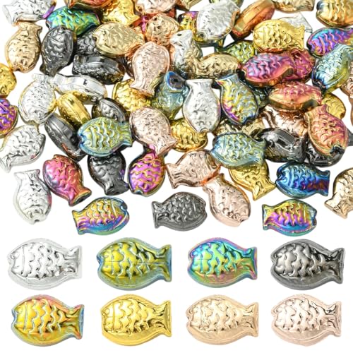 SUNNYCLUE 1 Box 80 Stück 8 Farben Fischform Perlen Sommer Glasperlen Bulk Galvanisieren Meer Strand Tier Kristall Handgemachte lose Abstandshalter Charm für Schmuckherstellung Armband Halskette DIY SUNNYCLUE 1 Box 80 Stück 8 Farben Fischform Perlen Sommer Glasperlen Bulk Galvanisieren Meer Strand Tier Kristall Handgemachte lose Abstandshalter Charm für Schmuckherstellung Armband Halskette DIY von SUNNYCLUE