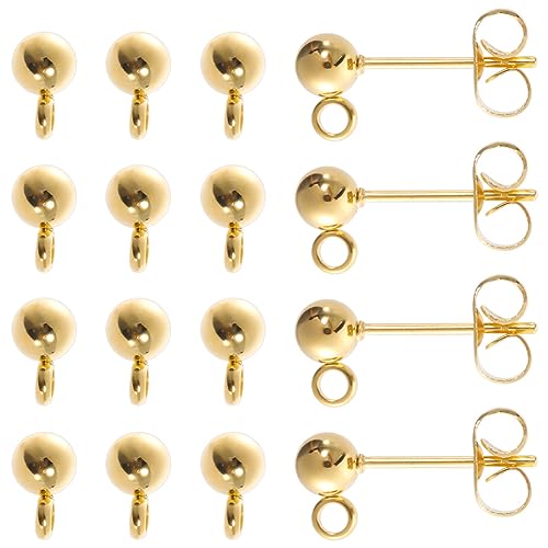 SUNNYCLUE 1 Box 80 Stück Echte 18K Vergoldete Kugel Ohrstecker Mit Öse 4 Mm Ohrring Stecker 40 Stück Ohrring Stecker 40 Stück Schmetterling Ohrring Verschlüsse Für Schmuckherstellung Zubehör DIY Ohrh SUNNYCLUE 1 Box 80 Stück Echte 18K Vergoldete Kugel Ohrstecker Mit Öse 4 Mm Ohrring Stecker 40 Stück Ohrring Stecker 40 Stück Schmetterling Ohrring Verschlüsse Für Schmuckherstellung Zubehör DIY Ohrh von SUNNYCLUE