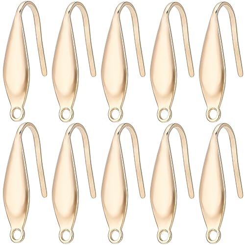 SUNNYCLUE 1 Box 80 Stück Edelstahl Ohrhaken Echte 18K Vergoldete Ohrdrähte Ohrringhaken Mit Schlaufen Fischhaken Französische Ohrringzubehörteile Für Durchbohrte Ohren Schmuckherstellung Zubehör Hypo von SUNNYCLUE