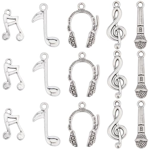 SUNNYCLUE 1 Box 90 Stück 5 Stile Musik Charms Bulk Musiknoten Charm Tibetisches Silberinstrument Mini Symbol Klang Charm Für Die Schmuckherstellung Charms Zubehör DIY Halskette Armband Ohrringe Bastel SUNNYCLUE 1 Box 90 Stück 5 Stile Musik Charms Bulk Musiknoten Charm Tibetisches Silberinstrument Mini Symbol Klang Charm Für Die Schmuckherstellung Charms Zubehör DIY Halskette Armband Ohrringe Bastel von SUNNYCLUE