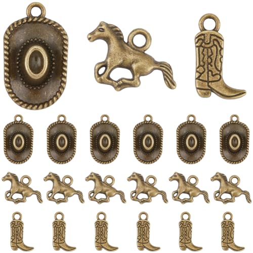 SUNNYCLUE 1 Box 90 Stück Western Cowboy Charms Cowboyhut Charm Großpackung Vintage Legierung Hüte Stiefel Pferde Metall Cowboys Charm Im Tibetischen Stil Für Die Schmuckherstellung DIY Basteln Halsket SUNNYCLUE 1 Box 90 Stück Western Cowboy Charms Cowboyhut Charm Großpackung Vintage Legierung Hüte Stiefel Pferde Metall Cowboys Charm Im Tibetischen Stil Für Die Schmuckherstellung DIY Basteln Halsket von SUNNYCLUE