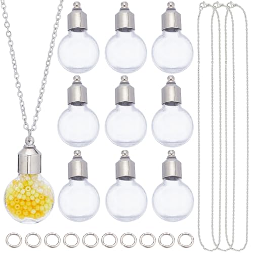 SUNNYCLUE 1 Box DIY 10 Sets Fläschchen Halskette Herstellung Kit Glasfläschchen Anhänger Schraubflaschenverschlüsse Wunschflaschen Sanduhr Andenken Einäscherung Asche Halter Erinnerungsbehälter für SUNNYCLUE 1 Box DIY 10 Sets Fläschchen Halskette Herstellung Kit Glasfläschchen Anhänger Schraubflaschenverschlüsse Wunschflaschen Sanduhr Andenken Einäscherung Asche Halter Erinnerungsbehälter für von SUNNYCLUE