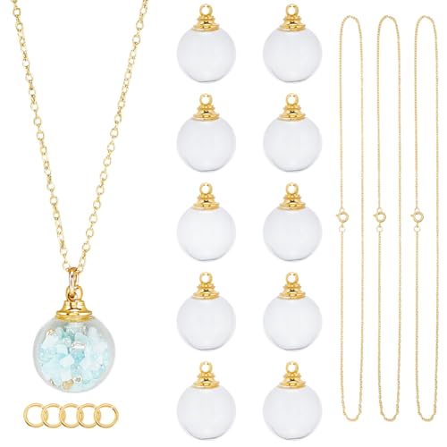 SUNNYCLUE 1 Box DIY 12 Sets Glasflaschen Halskette Große Menge Goldfläschchen Halskette Große Menge Runder Zu Öffnender Hängender Wunschflaschen Anhänger Mit Ketten Und Offenem Biegering Für Schmuckhe SUNNYCLUE 1 Box DIY 12 Sets Glasflaschen Halskette Große Menge Goldfläschchen Halskette Große Menge Runder Zu Öffnender Hängender Wunschflaschen Anhänger Mit Ketten Und Offenem Biegering Für Schmuckhe von SUNNYCLUE
