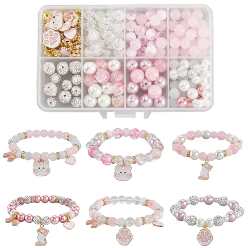 SUNNYCLUE 1 Box DIY 6 Sets Tierarmband Bastelset Emaille Katzenanhänger Rosa Weiß Niedliche Kätzchen Schleifen Katzenpfoten Haustiere Runder Craquelé Glasanhänger Für Schmuckherstellungssets Frauen Er SUNNYCLUE 1 Box DIY 6 Sets Tierarmband Bastelset Emaille Katzenanhänger Rosa Weiß Niedliche Kätzchen Schleifen Katzenpfoten Haustiere Runder Craquelé Glasanhänger Für Schmuckherstellungssets Frauen Er von SUNNYCLUE
