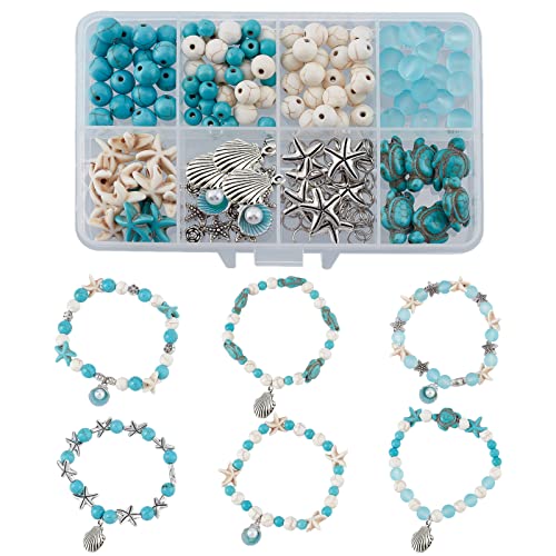 SUNNYCLUE 1 Box DIY 6 Stücke Sommer Ozean Thema Türkis Perlen Armbänder Muschel Charms Armband Herstellung Kit Schildkröten Perlen Für Die Schmuckherstellung Legierung Seesterne Sandale Perlen Halsket SUNNYCLUE 1 Box DIY 6 Stücke Sommer Ozean Thema Türkis Perlen Armbänder Muschel Charms Armband Herstellung Kit Schildkröten Perlen Für Die Schmuckherstellung Legierung Seesterne Sandale Perlen Halsket von SUNNYCLUE