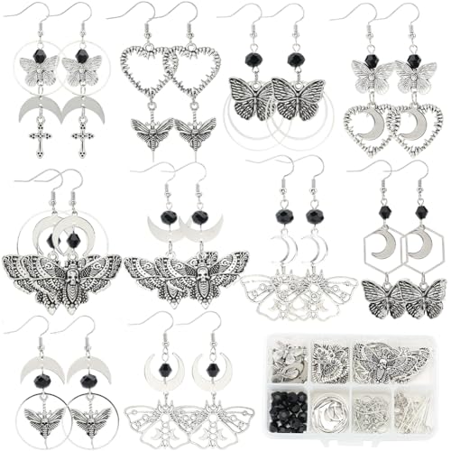 SUNNYCLUE 1 Box Mit 10 Paar Gothic Ohrhänger Sets Schmetterlings Und Motten Anhänger Halloween Totenkopf Anhänger Kreuz Anhänger Mond Und Halbmond Anhänger Für Schmuckherstellungs Sets DIY Ohrhänger SUNNYCLUE 1 Box Mit 10 Paar Gothic Ohrhänger Sets Schmetterlings Und Motten Anhänger Halloween Totenkopf Anhänger Kreuz Anhänger Mond Und Halbmond Anhänger Für Schmuckherstellungs Sets DIY Ohrhänger von SUNNYCLUE