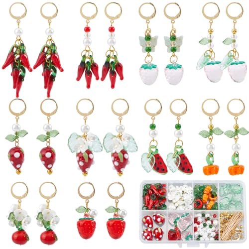 SUNNYCLUE 1 Box Mit 10 Paar Obst Ohrring Bastelset Gemüse Obst Anhänger Paprika Äpfel Kürbis Erdbeere Lampwork Anhänger Runde Glasperlen Für Schmuckherstellungssets DIY Zubehör Für Französische Ohrrin SUNNYCLUE 1 Box Mit 10 Paar Obst Ohrring Bastelset Gemüse Obst Anhänger Paprika Äpfel Kürbis Erdbeere Lampwork Anhänger Runde Glasperlen Für Schmuckherstellungssets DIY Zubehör Für Französische Ohrrin von SUNNYCLUE