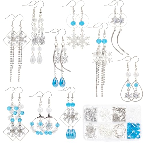 SUNNYCLUE 1 Box Mit 10 Paar Weihnachts Ohrring Set Schneeflocken Anhänger Winter Zirkonia Schnee Anhänger Weihnachts Anhänger Blau Weiße Glasperlen Für Schmuckherstellungs Sets Für Erwachsene Und Frau SUNNYCLUE 1 Box Mit 10 Paar Weihnachts Ohrring Set Schneeflocken Anhänger Winter Zirkonia Schnee Anhänger Weihnachts Anhänger Blau Weiße Glasperlen Für Schmuckherstellungs Sets Für Erwachsene Und Frau von SUNNYCLUE