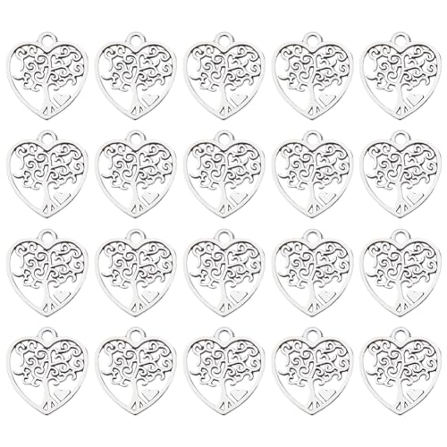 SUNNYCLUE 1 Box Mit 100 Stück Herz Baum Des Lebens Charms Groß Kleiner Baum Charm Liebe Tibetisches Silber Retro Mentalpflanze Glücksbringer Für Die Schmuckherstellung Charms Zubehör DIY Halsketten Ar SUNNYCLUE 1 Box Mit 100 Stück Herz Baum Des Lebens Charms Groß Kleiner Baum Charm Liebe Tibetisches Silber Retro Mentalpflanze Glücksbringer Für Die Schmuckherstellung Charms Zubehör DIY Halsketten Ar von SUNNYCLUE