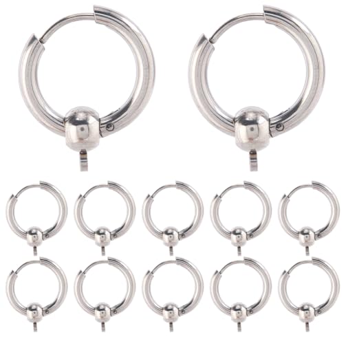 SUNNYCLUE 1 Box Mit 24 Huggie Creolen Runde Leverback Ohrringe Lose Abnehmbare Ringe Aus Edelstahl Schlaufen Befunde Leverbacks Französische Ohrhaken Für Schmuckherstellung Zubehör DIY Bastelarbeiten von SUNNYCLUE