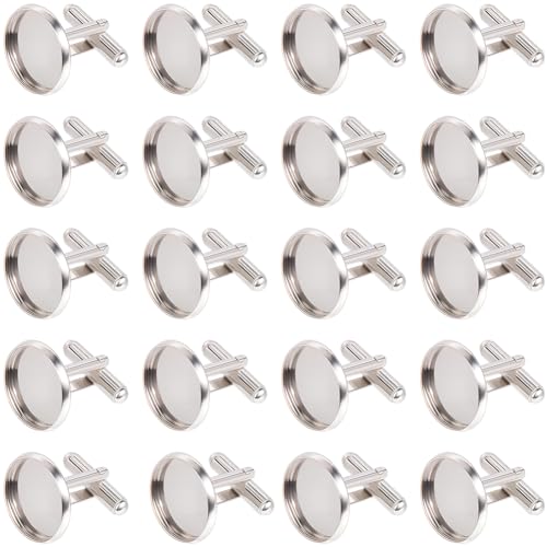 SUNNYCLUE 1 Box Mit 24 Manschettenknopf Rohlingen Silberfarben Runde Manschettenknöpfe 1.6cm Metall Messing Flache Unterlage Manschettenknöpfe Für Business Smoking Blanke Lünettenschale Cabochons Knop SUNNYCLUE 1 Box Mit 24 Manschettenknopf Rohlingen Silberfarben Runde Manschettenknöpfe 1.6cm Metall Messing Flache Unterlage Manschettenknöpfe Für Business Smoking Blanke Lünettenschale Cabochons Knop von SUNNYCLUE