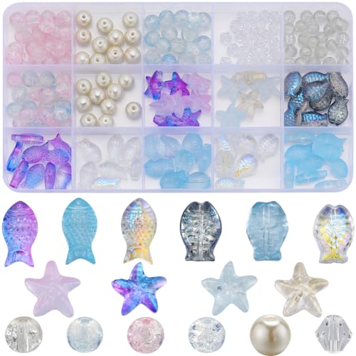 SUNNYCLUE 1 Box Mit 250 Stück Sommer Ozean Glasperlen Im Böhmischen Stil Große Blaue Fischperlen Doppelseitige Lila Seesternperlen 6 mm Doppelkegelperlen 8 mm Imitationsperlen Crackle Perlen Für Die S SUNNYCLUE 1 Box Mit 250 Stück Sommer Ozean Glasperlen Im Böhmischen Stil Große Blaue Fischperlen Doppelseitige Lila Seesternperlen 6 mm Doppelkegelperlen 8 mm Imitationsperlen Crackle Perlen Für Die S von SUNNYCLUE