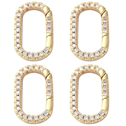 SUNNYCLUE 1 Box Mit 4 ovalen Federringen Goldenen Karabinerhaken Große Menge Zirkonia Echtes 18 Karat Vergoldetes Messing Strass Schlüsselanhänger Schnappschnalle Torring Für Schlüsseltasche Geldbörse SUNNYCLUE 1 Box Mit 4 ovalen Federringen Goldenen Karabinerhaken Große Menge Zirkonia Echtes 18 Karat Vergoldetes Messing Strass Schlüsselanhänger Schnappschnalle Torring Für Schlüsseltasche Geldbörse von SUNNYCLUE