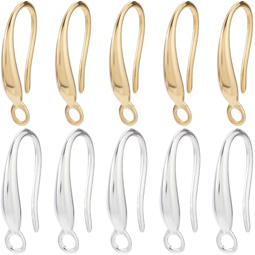 SUNNYCLUE 1 Box Mit 40 Stück Ohrhaken Ohrdrähten Baumelnde Ohrringe Mit Schlaufen Echtes 24 Karat Vergoldetes Messing Französische 925 Sterling Silber Beschichtete Ohrhaken Zur Schmuckherstellung Ohrr von SUNNYCLUE
