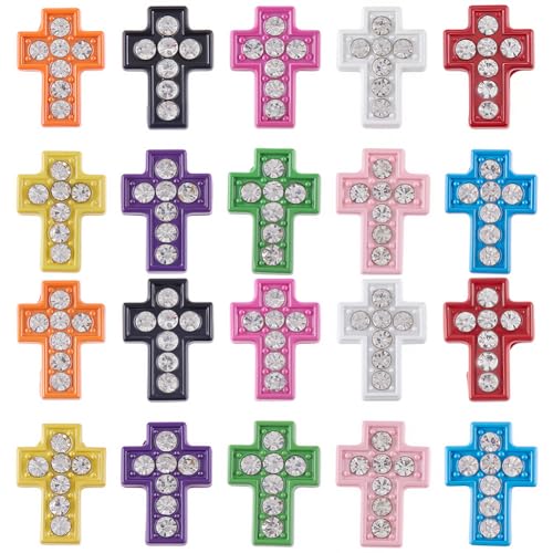SUNNYCLUE 1 Box Mit 60 Schiebe Strass Anhängern Osterkreuz Perlen Schiebe Metalllegierung Kruzifix Heiliges Kleines Buntes Kreuz Abstandshalter Für Schmuckherstellung DIY Handwerk Armband Halskette Da SUNNYCLUE 1 Box Mit 60 Schiebe Strass Anhängern Osterkreuz Perlen Schiebe Metalllegierung Kruzifix Heiliges Kleines Buntes Kreuz Abstandshalter Für Schmuckherstellung DIY Handwerk Armband Halskette Da von SUNNYCLUE