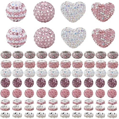 SUNNYCLUE 1 Box Mit 98 Valentinstags Strassperlen Ton Disco Perlen Polymer Ton Pink Weiß Glas Strass Glänzend Rund Herz Rondellform Shamballas Abstandshalter Für Die Schmuckherstellung Perlenstifte SUNNYCLUE 1 Box Mit 98 Valentinstags Strassperlen Ton Disco Perlen Polymer Ton Pink Weiß Glas Strass Glänzend Rund Herz Rondellform Shamballas Abstandshalter Für Die Schmuckherstellung Perlenstifte von SUNNYCLUE