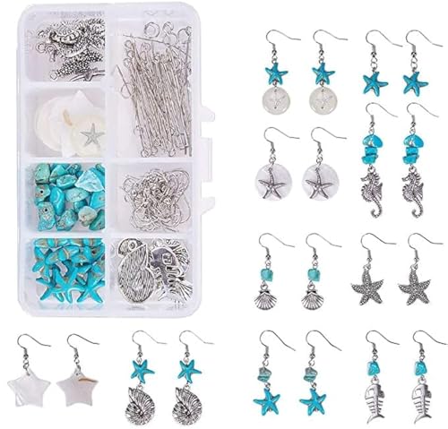 SUNNYCLUE 1 Box Seestern Seepferdchen Muschel baumeln Ohrring Machen Starter Supplies Kit - DIY Machen 10 Paare Seestern Seepferdchen Muschel baumeln Ohrhänger,Angelhaken,Ozeanstrandthema SUNNYCLUE 1 Box Seestern Seepferdchen Muschel baumeln Ohrring Machen Starter Supplies Kit - DIY Machen 10 Paare Seestern Seepferdchen Muschel baumeln Ohrhänger,Angelhaken,Ozeanstrandthema von SUNNYCLUE