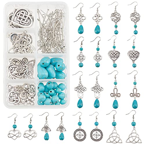 SUNNYCLUE 1 Box Zum Selbermachen von 10 Paar Trinity-Knoten-Ohrringen, Starter-Kit, Tibetischer Stil, Knotenglieder, Charms, Herz-Anhänger, Türkisfarbene Perlen, Zubehör Für Frauen, Erwachsene, DIY-Oh SUNNYCLUE 1 Box Zum Selbermachen von 10 Paar Trinity-Knoten-Ohrringen, Starter-Kit, Tibetischer Stil, Knotenglieder, Charms, Herz-Anhänger, Türkisfarbene Perlen, Zubehör Für Frauen, Erwachsene, DIY-Oh von SUNNYCLUE