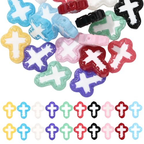 SUNNYCLUE 1 Box mit 10 Farben, 20 Stück, Kreuz-Glasperlen, Kruzifixperlen, Großpackung, kleine bunte Oster-Kristallkreuze, lose Abstandshalter für Schmuckherstellung, Charms, DIY, Armband, Halskette SUNNYCLUE 1 Box mit 10 Farben, 20 Stück, Kreuz-Glasperlen, Kruzifixperlen, Großpackung, kleine bunte Oster-Kristallkreuze, lose Abstandshalter für Schmuckherstellung, Charms, DIY, Armband, Halskette von SUNNYCLUE