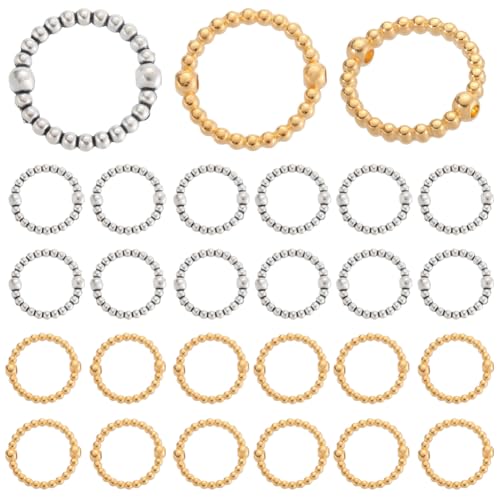SUNNYCLUE 1 Box mit 100 Stück, 2 Farben, Kreis, runder Perlenrahmen, Doppelloch, runde Perlen, Legierung, Silber, Gold, kleine Verbindungsglieder, hohle Perlenrahmen für Schmuckherstellung, Armband SUNNYCLUE 1 Box mit 100 Stück, 2 Farben, Kreis, runder Perlenrahmen, Doppelloch, runde Perlen, Legierung, Silber, Gold, kleine Verbindungsglieder, hohle Perlenrahmen für Schmuckherstellung, Armband von SUNNYCLUE