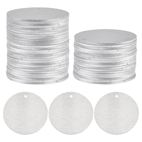 SUNNYCLUE 1 Box mit 30 Stück blanko silberfarbenen Etiketten, runde Gravurrohlinge, 3 cm, Metall, Platin, Aluminium, Charm, rechteckige Verbindungsglieder, gravierte Stempel, Anhänger für SUNNYCLUE 1 Box mit 30 Stück blanko silberfarbenen Etiketten, runde Gravurrohlinge, 3 cm, Metall, Platin, Aluminium, Charm, rechteckige Verbindungsglieder, gravierte Stempel, Anhänger für von SUNNYCLUE