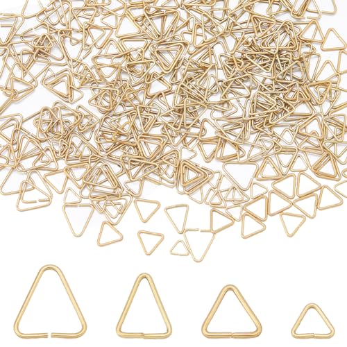 SUNNYCLUE 1 Box mit 400 dreieckigen Binderingen, offene Binderinge, goldfarbene Klemme, Aufhänger, Messingverbindungen für Schmuckherstellung, Zubehör, Bastelbedarf SUNNYCLUE 1 Box mit 400 dreieckigen Binderingen, offene Binderinge, goldfarbene Klemme, Aufhänger, Messingverbindungen für Schmuckherstellung, Zubehör, Bastelbedarf von SUNNYCLUE