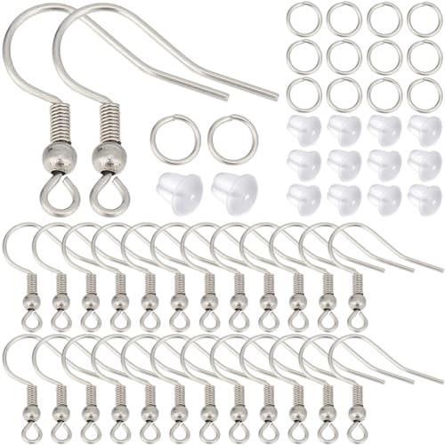 SUNNYCLUE 1 Box: 200 Silberne Ohrringhaken Französische Haken Ohrdrähte & 200 Biegeringe & 200 Ohrstecker Aus Edelstahl Angelhaken Ohrringe Ohrdraht Für Die Schmuckherstellung DIY Ohrhänger SUNNYCLUE 1 Box: 200 Silberne Ohrringhaken Französische Haken Ohrdrähte & 200 Biegeringe & 200 Ohrstecker Aus Edelstahl Angelhaken Ohrringe Ohrdraht Für Die Schmuckherstellung DIY Ohrhänger von SUNNYCLUE