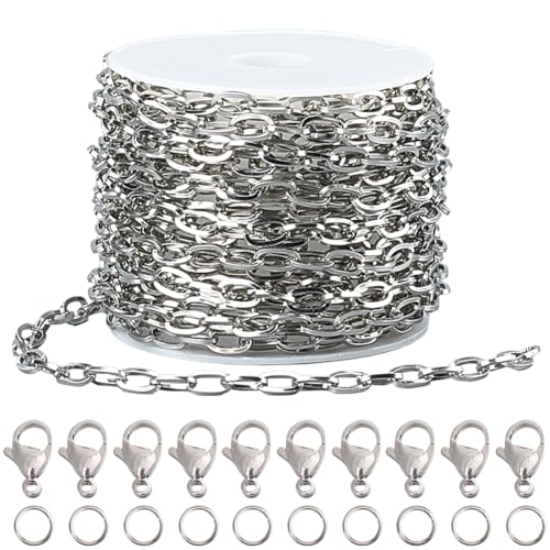 SUNNYCLUE 1 Rolle 164 Fuß/5 m 4mm Büroklammerketten Set Silberne Büroklammerkette Edelstahl Metallverbinder Biegeringe Karabinerverschlüsse Für Schmuckherstellung Halsketten Verlängerung Bastelbedarf SUNNYCLUE 1 Rolle 164 Fuß/5 m 4mm Büroklammerketten Set Silberne Büroklammerkette Edelstahl Metallverbinder Biegeringe Karabinerverschlüsse Für Schmuckherstellung Halsketten Verlängerung Bastelbedarf von SUNNYCLUE