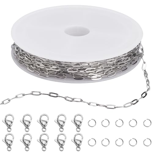 SUNNYCLUE 1 Rolle 164 Fuß/5 m 6mm Büroklammerkettenrolle Silberne Büroklammerketten Metall Edelstahl Biegering Karabinerhaken Kabelgliederanhänger Für Die Schmuckherstellung Anhänger Basteln Halskette SUNNYCLUE 1 Rolle 164 Fuß/5 m 6mm Büroklammerkettenrolle Silberne Büroklammerketten Metall Edelstahl Biegering Karabinerhaken Kabelgliederanhänger Für Die Schmuckherstellung Anhänger Basteln Halskette von SUNNYCLUE