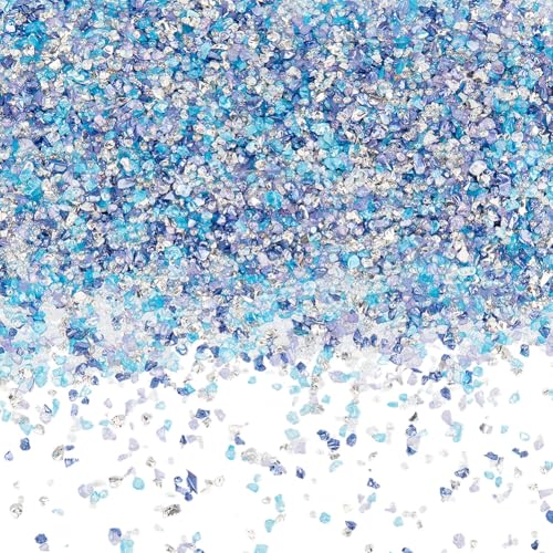SUNNYCLUE 1 Schachtel 100g Blaues Zerstoßenes Glas Dekorative Bruchstücke 14 5mm Klein Zerstoßen Unregelmäßig Kristall Glitzer Edelsteinsplitter Grobe Pailletten Für Kunstharz Kunsthandwerk Vasenfüll von SUNNYCLUE