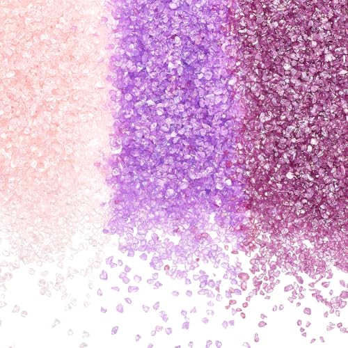 SUNNYCLUE 1 Schachtel 300g 3 Farben Zerstoßenes Glas Großpackung Zerbrochenes Glas Glitzer 1 4mm Kleine Unregelmäßige Kristallstücke Rosa Violette Splitter Klobige Pailletten Für Nagelkunst Vasenfül von SUNNYCLUE