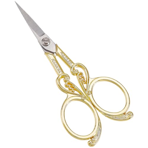 SUNNYCLUE 1 Stück Vintage Nähschere ke Stickschere Kleine Details Nähen Gold Phönix Europäische Klinge Aus Edelstahl Mit Herz Halskette Schere Zum Schneiden von Stoff Handarbeitswerkzeuge Bastelbedarf von SUNNYCLUE