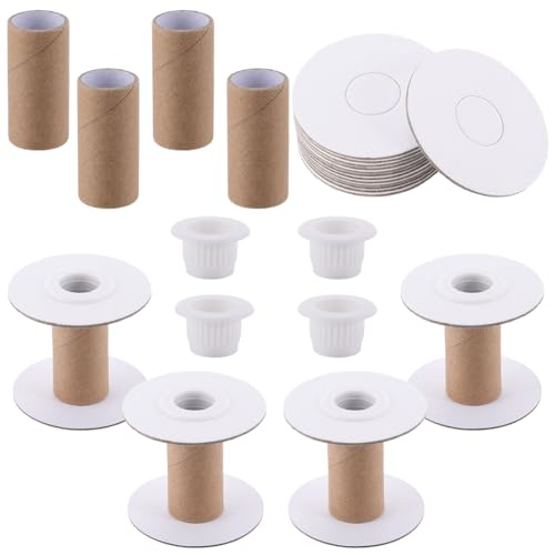 SUNNYCLUE 10 Set Papier Nähspulen Papierbandspule Großpackung Unvollendet Weiß Leer Drahtweberei Textilseilrolle Häkelkordeln Spitzenschnur Schnüre Organizer Fadenspule Für Stickereien Kunst Heimwerke von SUNNYCLUE