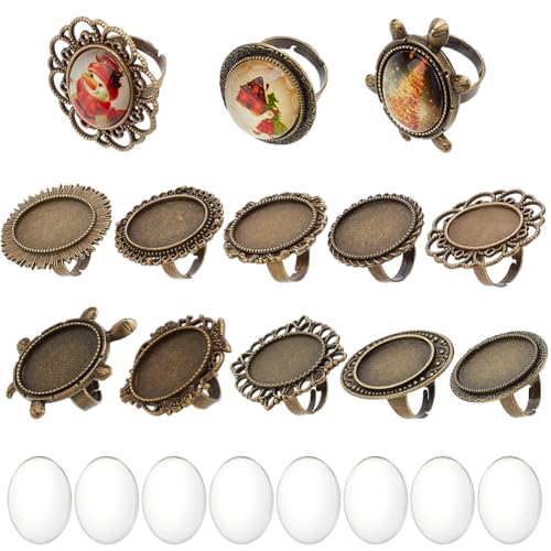 SUNNYCLUE 10 Stück Cabochon Fassungen Ringe Ovale Cabochon Ringe Cabochon Ring Set Klarglas Cabochons Blumen Fingerring Cabochon Lünettenfassungen Für Schmuckherstellungs Sets DIY Unvergessliche Gesch SUNNYCLUE 10 Stück Cabochon Fassungen Ringe Ovale Cabochon Ringe Cabochon Ring Set Klarglas Cabochons Blumen Fingerring Cabochon Lünettenfassungen Für Schmuckherstellungs Sets DIY Unvergessliche Gesch von SUNNYCLUE