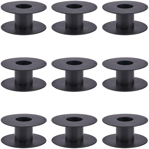SUNNYCLUE 10 Stück Schwarze Kunststoffspule Große Leere Spulen 69cm Flach Für Schmuck Perlen Ketten Spitzen Schnüre Drähte Faden Organizer Spulen Zum Nähen Sticken Weben Basteln Zubehör von SUNNYCLUE