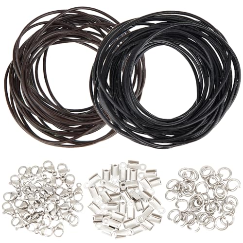 SUNNYCLUE 10 m Lederset Zum Herstellen von Halsketten Und Armbändern Echtes Lederband 2mm 150 Stück Schmuckzubehör Aus Edelstahl Schwarz Brauneeeeeee Lederschmuckseil Lederbänder Für Schmuckherstellu SUNNYCLUE 10 m Lederset Zum Herstellen von Halsketten Und Armbändern Echtes Lederband 2mm 150 Stück Schmuckzubehör Aus Edelstahl Schwarz Brauneeeeeee Lederschmuckseil Lederbänder Für Schmuckherstellu von SUNNYCLUE